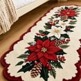 thumbnail image 5 of Christmas Runner Rug, 47.2 Inch Poinsettia Floor Mat, Holiday Decoration for Hallway Entryway Fireplace S, 5 of 6