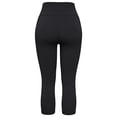 thumbnail image 2 of Cadmus Womens 3 Pack High Waist Tummy Control Capri Yoga Leggings with Pockets,Black/Grey/White, L, 2 of 5
