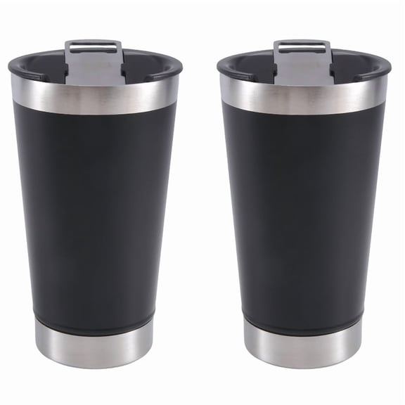 2X Cold Beer Cups with Bottle Opener Lid Stainless Steel Insulation Water Coffee Mugs