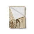 thumbnail image 2 of Zodiac Taurus Soft Flannel Fleece Throw Blanket, Hand Drawn Bull with Ornaments Vintage Antique Design, Cozy Plush for Indoor and Outdoor Use, 60" x 80", Brown and Sand Brown, by Ambesonne, 2 of 6