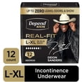 thumbnail image 4 of (2 pack) Depend Real Fit Incontinence Underwear for Men, Adult Diapers, L/XL, Grey, 12 Count, 4 of 13
