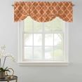 thumbnail image 2 of Tie Up Valances for Windows, Orange Morocco Adjustable Valance Curtains Window Treatment for Living Room, Farmhouse Ethnic Geometric Grid Aesthetic Rod Pocket Kitchen Curtains & Drapes 54x18 Inch, 2 of 9