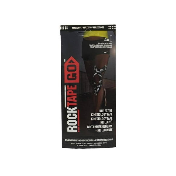 Cinta kinesiológica Rocktape strips reflectiva negro