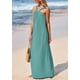thumbnail image 4 of Vestido de verano PRETTYGARDEN para mujer 2025 con tiras holgadas, azul y verde, 4 of 8