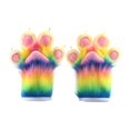 thumbnail image 4 of Guantes con garras de animales, coloridos, suaves y peludos, para fiestas de disfraces. Multicolor A, 4 of 9