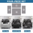 thumbnail image 5 of SCRAWLGOD Halloween 4-Piece Recliner Chair Covers Stretch Recliner Slipcovers with Pocket Soft Furniture Protector for Living Room, Stars Tie-Dye Spider Web Print Gray, 5 of 7