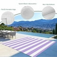 thumbnail image 4 of Fsddascl Purple Striped Outdoor Rug for Patio/Deck/Porch, Non-Slip Large Area Rug 5 x 8 Ft, Modern Farmhouse Purple White Stripes Indoor Outdoor Rugs Washable Area Rugs, Camping Rug Carpet, 4 of 5