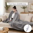 thumbnail image 5 of SUNNY HEAT Electric Heated Blanket Twin Size 62" x 84" Soft Flannel with 5 Levels Heating & 10Hs Auto off, Machine Washable, Light Gray, 5 of 5