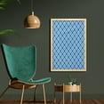 thumbnail image 2 of Abstract Wall Art with Frame, Geometric Diamond Shaped Internal Squares Minimalist Design, Printed Fabric Poster for Bathroom Living Room, 23" x 35", Navy Sky Blue White, by Ambesonne, 2 of 2
