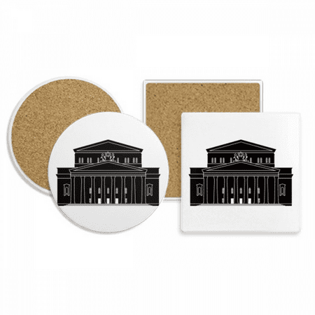 

The Moscow Theatre Outline Pattern Coaster Cup Mug Holder Absorbent Stone Cork Base Set