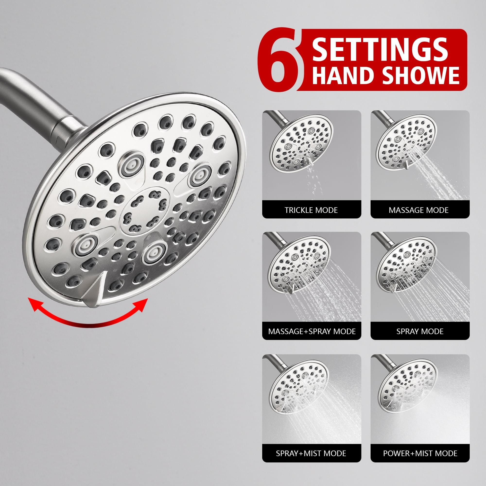 sumerain Bathtub Shower Faucet Set With Valve, Brushed Nickel Tub Shower Faucet Set Complete Included Shower Valve Tub Shower Trim Kit