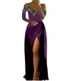 thumbnail image 2 of Blczomt Maxi Womens Y2K Dresses Purple Long Sleeve Dressy Casual Dresses Off Shoulder Plus Size Cocktail Dress, 2 of 6