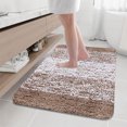 thumbnail image 4 of Non-Slip Absorbent Microfiber Bath Mat, Soft High-Grade Polyester with Rubber Backing, Machine Washable Quick Dry, 15.7x23.6in Brown for Bathroom Shower Bedroom, 4 of 7