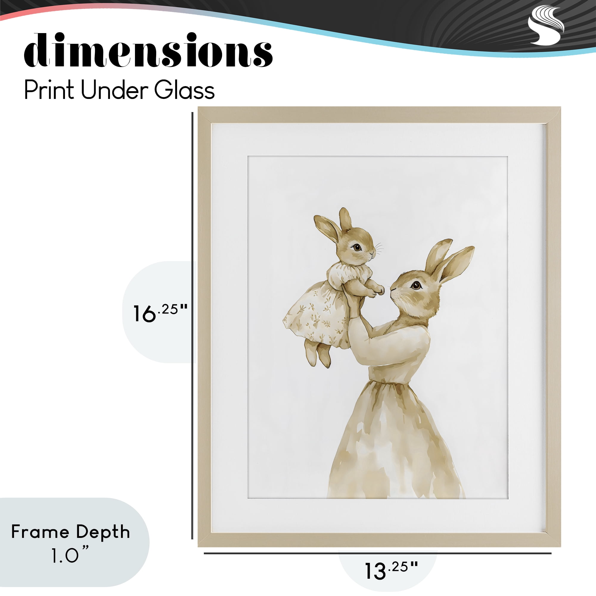 Stupell Industries Tender Mama Rabbit Birch Framed Print Under Glass, design by Arlington Prints
