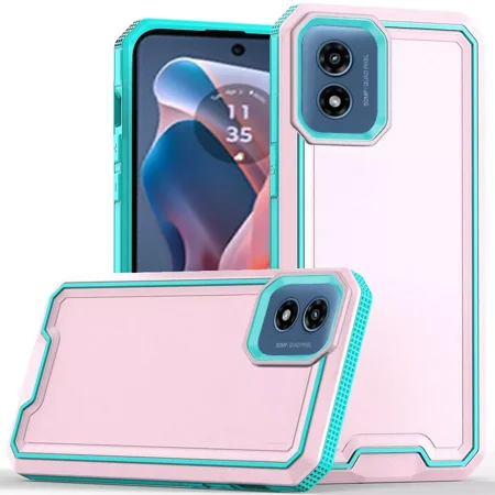 For Motorola Moto G Play 2024 XT2413V Slim Shockproof Hybrid Cover Cellphone Case - Modern Fused Pink