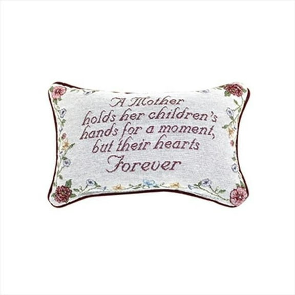 Manual Woodworkers and Weavers  A Mother Holds Her Tapestry Pillow Perfect For MotherS Day Filled With Recycled Fibers 12.5 X 8.5 in. Poly Blend