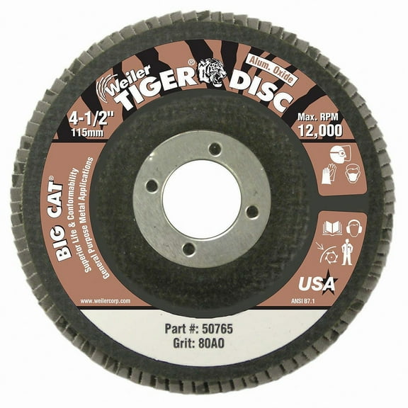 WEILER High Density Flat Style Flap Discs 80 Grit 804-50765