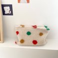 thumbnail image 3 of Bolsa de mano de lana con puntos coloridos para mujer, de mano de viaje para cosméticos (C) Likrtyny Para Estrenar, 3 of 9