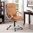 thumbnail image 2 of IPKIG Home Office Chair Ergonomic Executive Chair High Back Computer Chair with Padded Armrest, Tilt Tension Knob, 360° Swivel and Height Adjustable, Leather(Brown), 2 of 7
