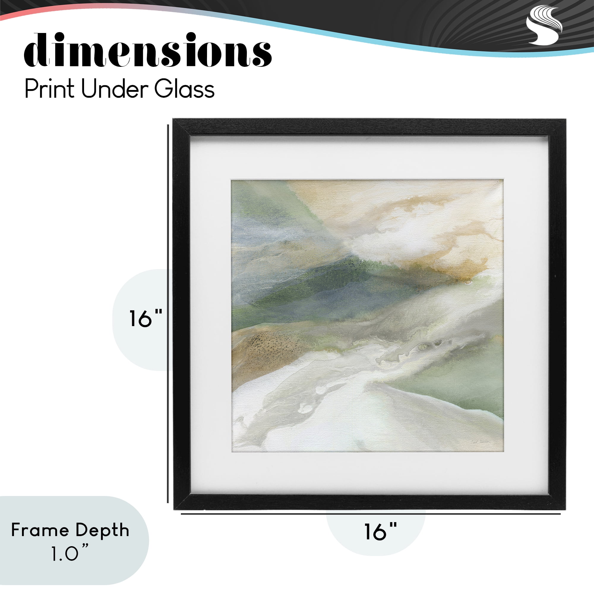Stupell Industries Serene Mist Over Rolling Fields Black Framed Print Under Glass, design by Carol Robinson