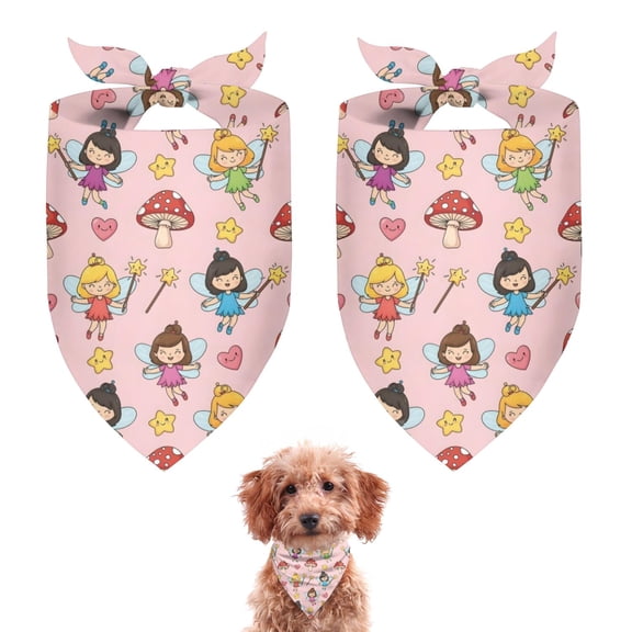 Dog Bandana 2 Pack,Magic Fairy Princess Pattern Bandanas for Dogs,Cat Bandana,Small/ Large Dog Bandana 2 Size,Dog Bandanas