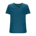 thumbnail image 7 of LSLJS Unisex Scrub Top Nursing Uniform Stretch V-Neck Top, Casual Workwear Scrubs Short Sleeve Top, XS-2XL, 7 of 7