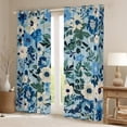 thumbnail image 2 of Feelyou Dreamy Flower Blue Black Out Curtains, Watercolor Artwork Curtains Pack of 2 (42x63 Each), Rustic Farmhouse Leaf Bedroom Curtains, Window Curtains Bedroom Decor, 2 of 6