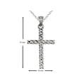thumbnail image 2 of Finejewelers 925 Sterling Silver Rhodium Medium Bright Cut Mesh Cross Pendant Necklace Chain Included, 2 of 5