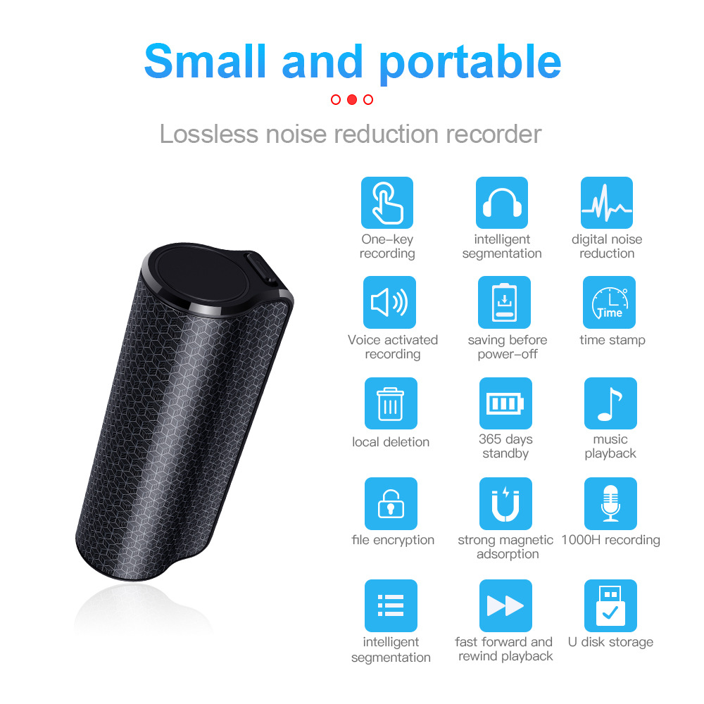 CJBZLCPCOO Q70 strong magnetic adsorption learning work recorder mp3ai intelligent high definition noise reduction voice recorder