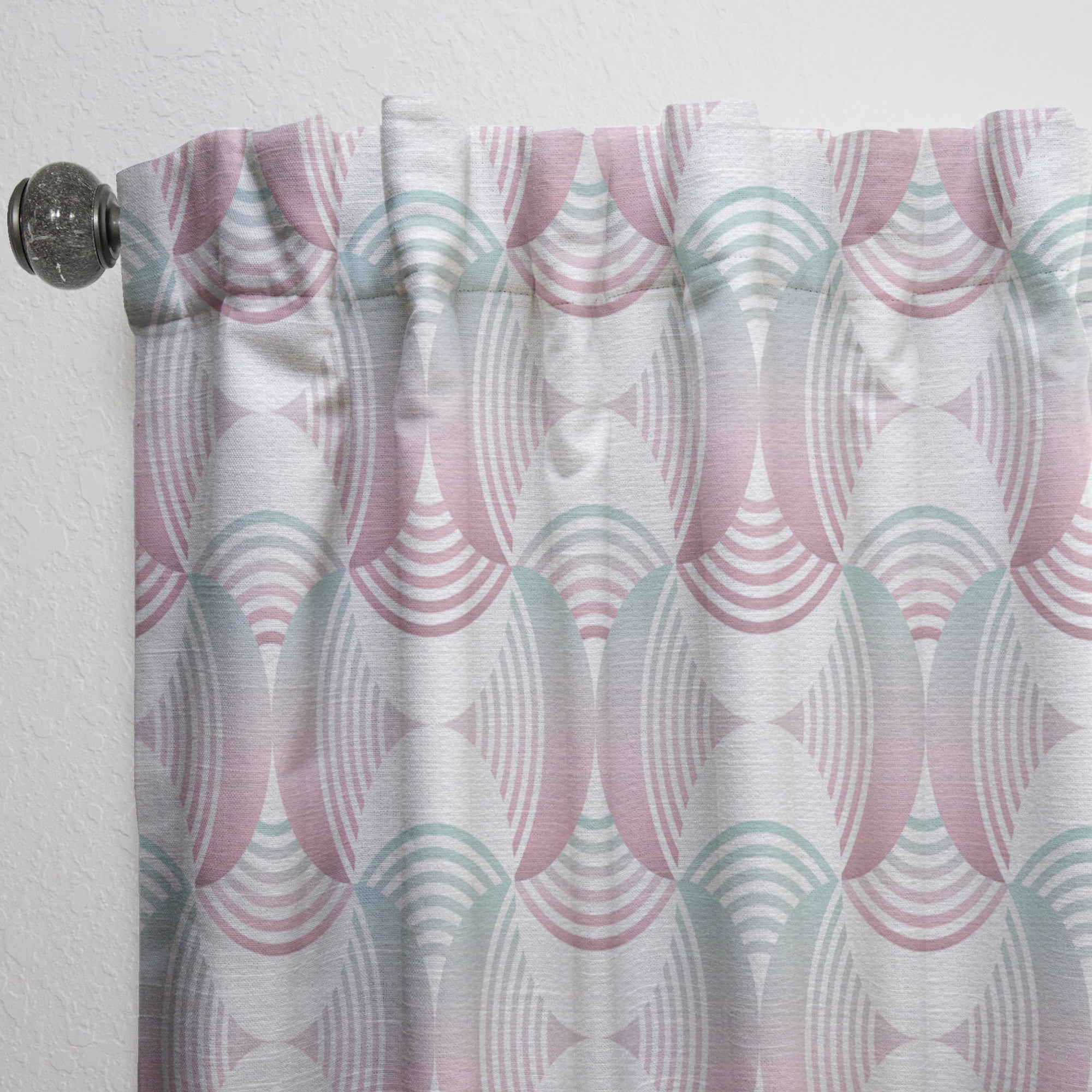 Designart 'Geometrical Abstract Retro Pattern I' Mid-Century Modern Curtain Panel
