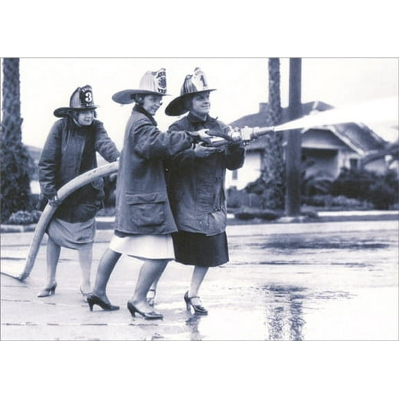 Avanti Press Three Women With Fire Hose America Collection Funny Birthday Card for Her