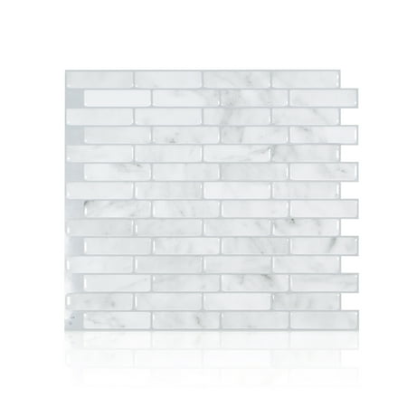 Self Stick Wall Appliques - Smart Tiles 10.20 in x 9 in Peel and Stick Self-Adhesive Mosaic Backsplash Wall Tile - Milenza Bari (each)