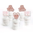 thumbnail image 2 of Big Dot of Happiness It's Twin Girls - Dessert Cupcake Toppers - Pink and Rose Gold Twins Baby Shower Clear Treat Picks - Set of 24, 2 of 7