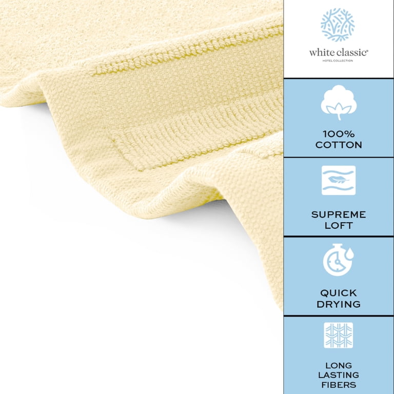 White Classic 2-Pack Bath Mat Set - 100% Cotton, 22x34 Inches, Beige & Anti-Slip