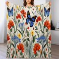 thumbnail image 4 of Watercolor Wildflowers for Women Men Kids Flannel Throw Blankets Soft Fuzzy Lightweight for Home Decor Couch Bed Sofa, 4 of 8