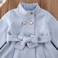 thumbnail image 3 of Manteau d'Extérieur Enfant Enfant Automne Longue Robe Solide Coupe-Vent Blouson avec Ceinture, 3 of 8