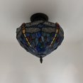 thumbnail image 5 of Tiffany Ceiling Lights Fixture Blue Stained Glass Dragonfly 12-Light LED Bulbs Included for Living Room Bedroom Kitchen, 5 of 6