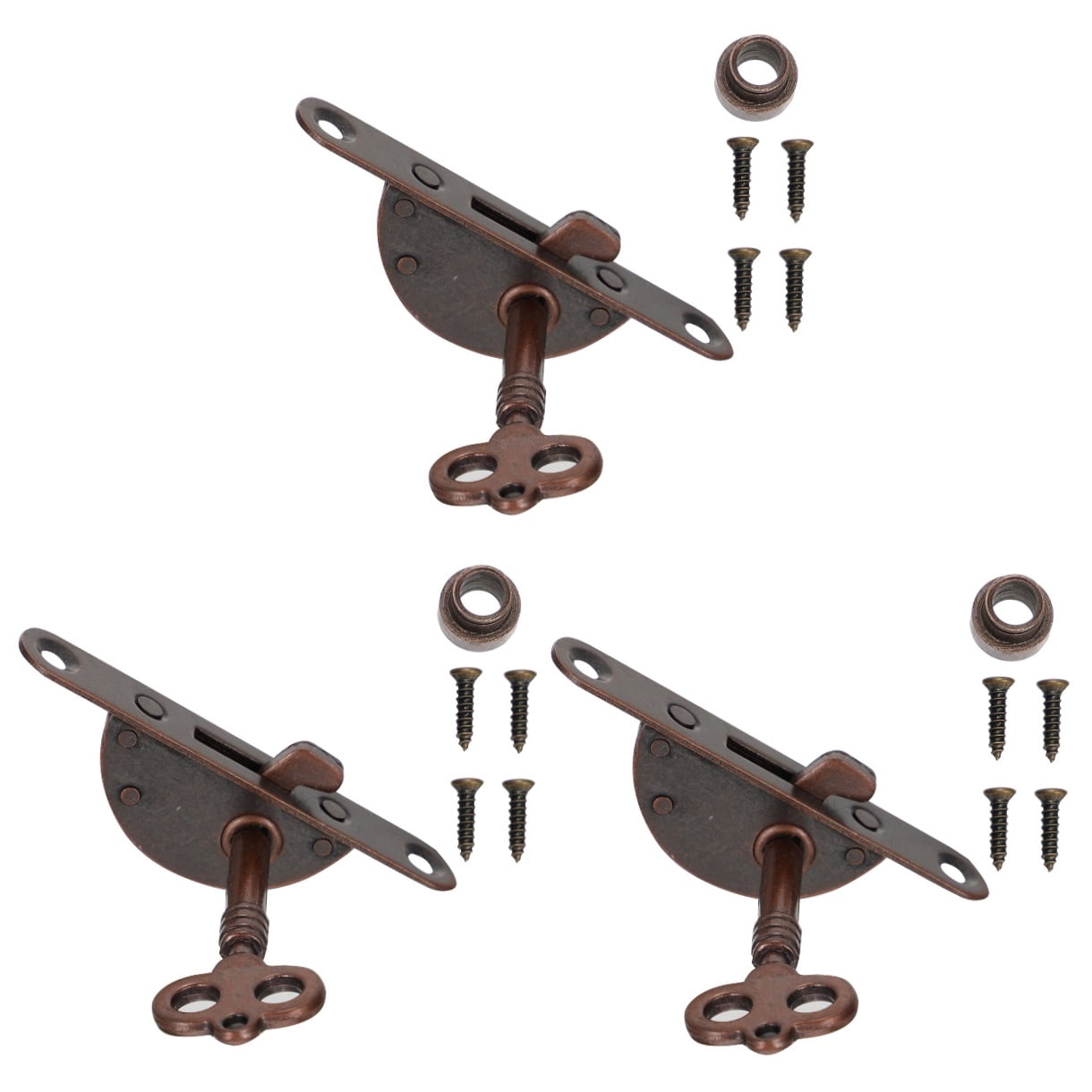 Hemoton 6 Sets  Drawer Lock Set with Key Antique Cabinet Wardrobe Furniture Lock Hardwares