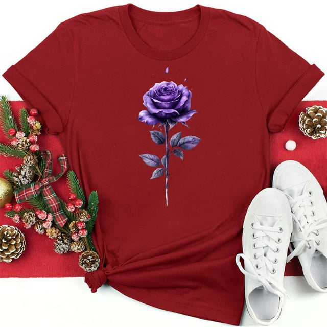 Meichang T-Shirts de la Saint-Valentin pour Femmes, T-Shirts Imprimés Saint-Valentin, Hauts Mignons, T-Shirts de Vacances, Manches Courtes, Col Rond, Mode 2025
