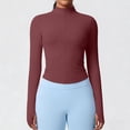 thumbnail image 5 of YUNAFFT Seamless High Neck Yoga Top for Women Long Sleeve Zipper Compression Fitness Shirt, 5 of 6