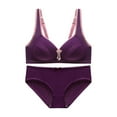 thumbnail image 1 of Clothing Set, Womens Large Size Wireless Bra Back Button Push Up Bra Set, 1 of 3