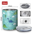 thumbnail image 4 of 12oz Coffee Tumblers Light Blue Dinosaurs Clouds Trees Pattern Stainless Steel Vacuum Insulated Travel Tumbler Coffee Cups Mug with Lid and Straw with Cleaning Brush for Cold & Hot Drinks, 4 of 5