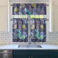 thumbnail image 3 of Kitchen Curtains 36 Inch Short - 3 Panel Set, Seashell Starfish Nautical Print, Rod Pocket Window Curtain for Tropical Beach Farmhouse, Sea Coral Cute Design, Easy Wash, 3 of 6