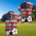 thumbnail image 4 of Aplkyhs Matching Couple Tennis Shirts American Flag Flower Couple Golf Matching Outfits 4-Way Stretch Golf Shirts for Men Quarter Zip Golf Accessories for Men for Outdoor Sports, 4 of 6