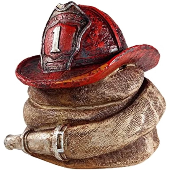 Urbalabs Fireman Fire Department Helmet and Hose Piggy Bank for Kids Adults Large Coin Bank Fall Out Desk Office Table Home Decor Rustic Station Decorations, Kids Rooms (Hose & Helmet)