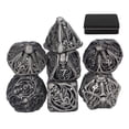 thumbnail image 1 of Uds. Dados con patrón de calavera hueca portátil exquisito juego de dados poliédricos de Metal accesorios para juego de cartas de mesa plata antigua, 1 of 9