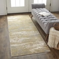 thumbnail image 2 of Feizy Aura Modern Abstract, Ivory/Gold/Gray, 2' 10" x 7' 10" Runner, Easy Care Stain Resistant Fade Resistant, Area Rug for Living Room and Bedroom, 2 of 9