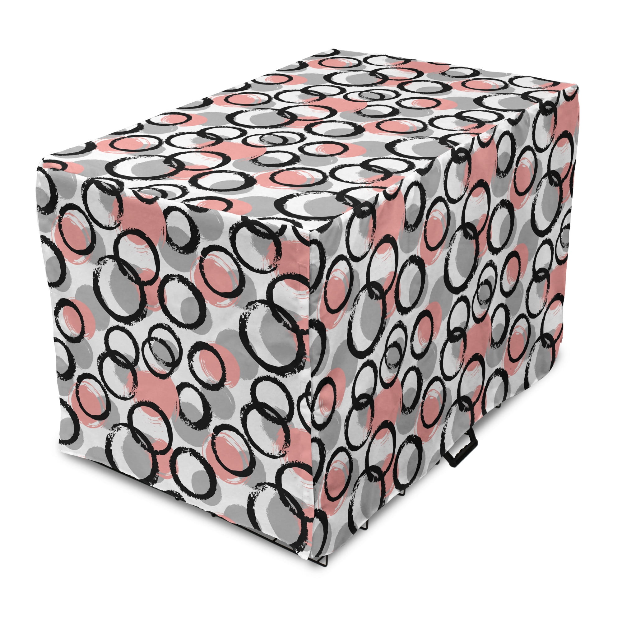 Geometric Dog Crate Cover, Abstract Brushstroke Design Rounds and ...