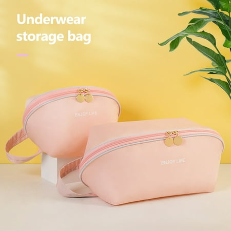 

Uehgn Underwear Storage Bag High Capacity Large Opening Multi-partition Space-Saving Reusable Storage Dust-proof Portable Bra Underwear Bag Travel Use