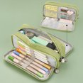thumbnail image 2 of Muyoka Estuche para lápices de gran capacidad, bolsa para bolígrafos, 3 compartimentos, organizador portátil para bolsa de papelería con cremallera para la escuela, adolescentes, niñas, niños, adultos Muyoka Hogar, 2 of 7